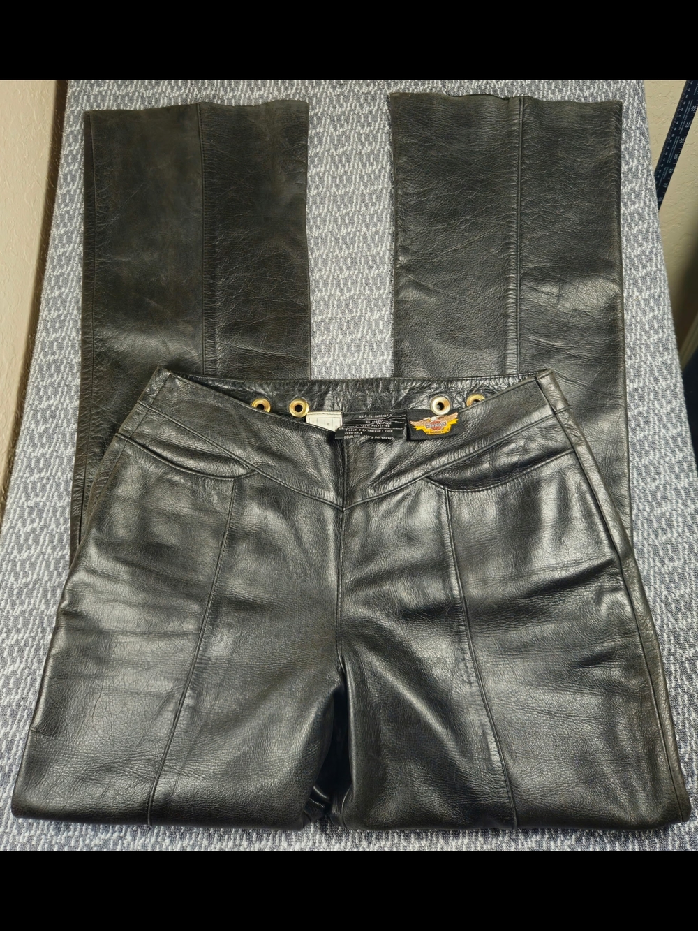 Harley Davidson Black Leather Women’s Jeans - High-Quality Faux Leather Style